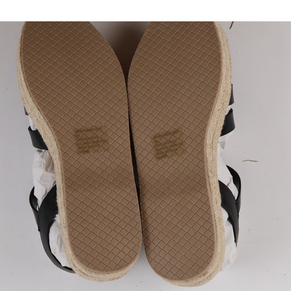 Steve Madden Sandals Marlyman Black Leather Espadrille Platform 8M NWT - Picture 3 of 8